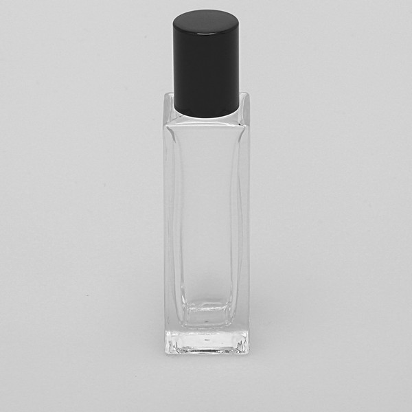 3.4 oz (100ml) Deluxe Square Clear Glass Bottle (Heavy Base Bottom)