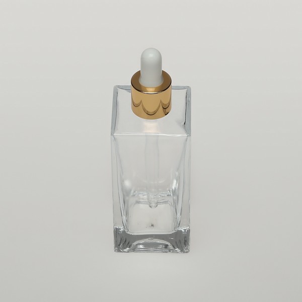 3.4 oz (100ml) Deluxe Square Clear Glass Bottle (Heavy Base Bottom)