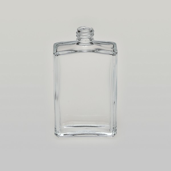 10ml Round Perfume Spray Clear Glass Bottle Black Cap Square