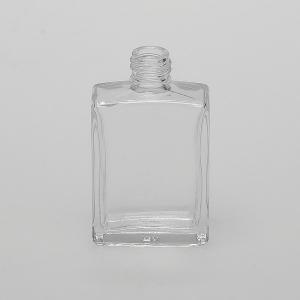 2 oz (60ml) Flat Square Clear Glass Bottles