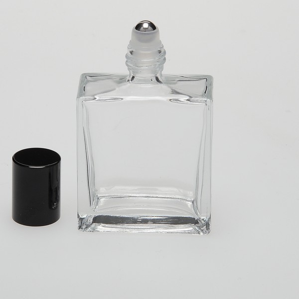 1.7 oz (50ml) Square Flint Glass Bottle (Heavy Base Bottom) with Treatment Pumps