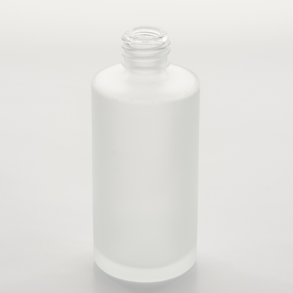 1 Oz Frosted Cylinder Glass Bottle with White Regular Smooth Glass Bullnose  Dropper