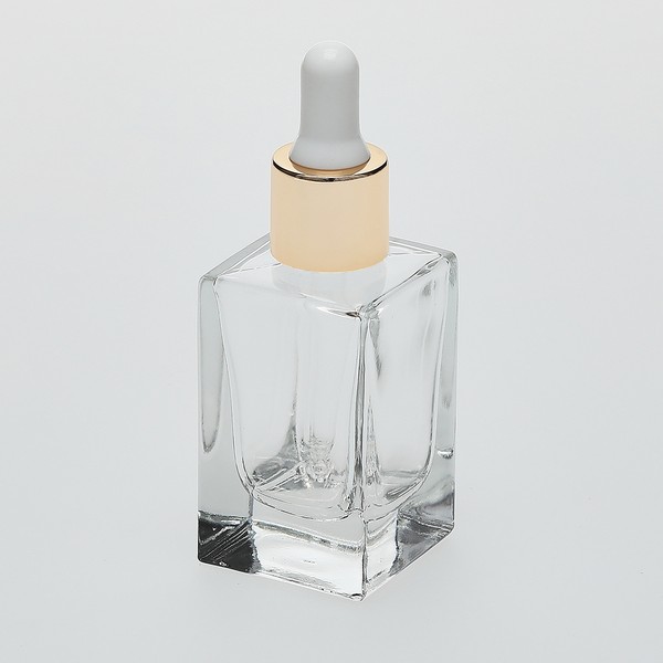 1 oz (30ML) Short Square Clear Glass Bottle