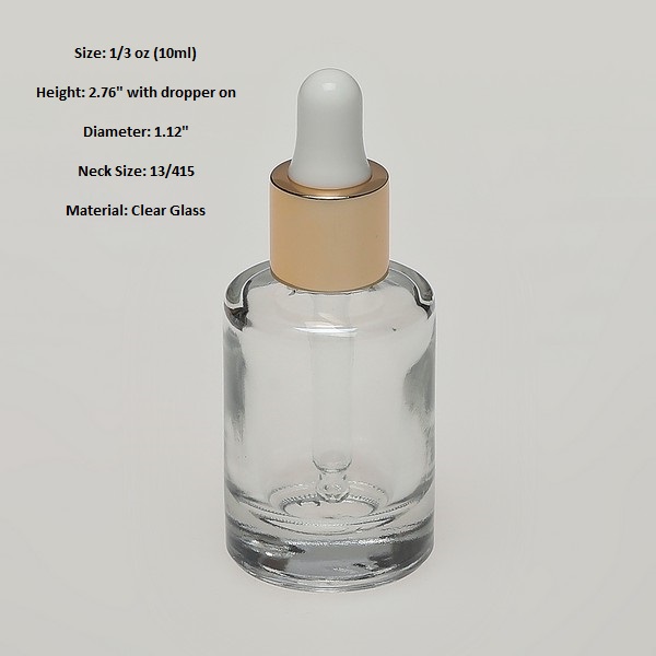 1000 x 10ml Clear Glass Bottle with Wooden Cork 10cc 1/3oz Small