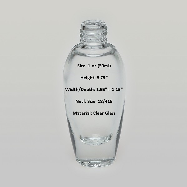 1 oz (30ML) Shoulder-Shaped Clear Glass Bottle (Heavy Base Bottom) with Fine Mist Spray Pumps