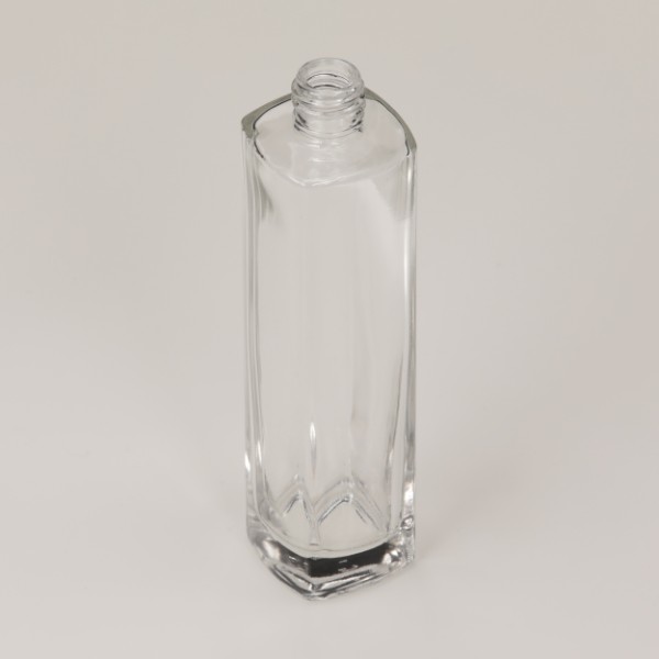 3.4 oz (100ml) Deluxe Square Clear Glass Bottle (Heavy Base Bottom)