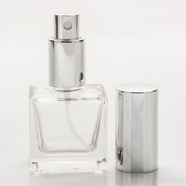 BulkPerfumeBottles.com| 1/2 oz (15ml) Square Flint Glass Bottle (Heavy ...