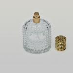 3.4 oz (100ml) Glitter Deluxe Glass Bottle with Spray Pump and Elegant Overcap