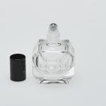 1/2 oz (15ml) Deluxe Globe-Shaped Clear Glass Bottle (Heavy Base Bottom) with Stainless Steel Roller and Color Caps