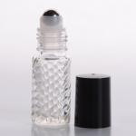 5ml (1/6 oz) Swirl Cylinder Glass Bottle with Stainless Steel Roller and Black or White Caps