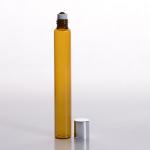 15ml (1/2 oz) Slim Roll-On Amber Glass with Stainless Steel Roller and Tall Silver Cap-200pcs