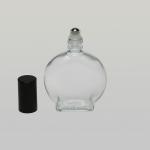 1 oz (30ml) Watch-Shaped Clear Glass Bottle with Stainless Steel Rollers and Color Caps