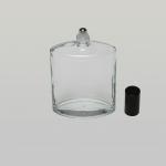 3.4 oz (100ml) Elegant  Eye-Shaped Clear Glass Bottle (Heavy Base Bottom) with Stainless Steel Rollers and Color Caps