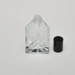 1.7 oz (50ml) Splash-on Deluxe Triangle-Shaped Clear Glass Bottle (Heavy Base Bottom) with Orifice/Color Caps